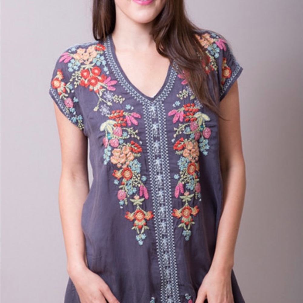Johnny Was Heidi Tunic with Vibrant Embroidery